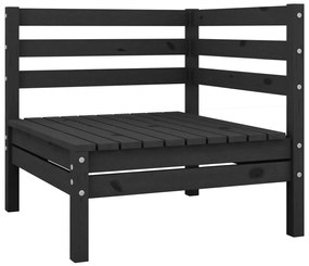 13 pcs conjunto lounge de jardim pinho maciço preto