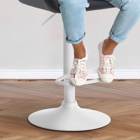 Banco de bar Braga em veludo (1 UNIDADE) com estrutura branca 51 x 89-109 x 52 cm Preto