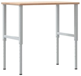Bancada retangular 100x60x(71,5-98) cm madeira carvalho maciça
