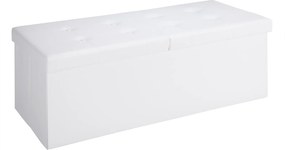 Banco dobrável com espaço de arrumação 80 x 40 x 40 cm Branco
