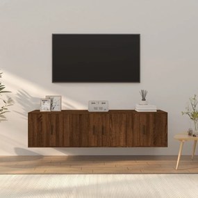 vidaXL Conjunto móveis de TV 3pcs madeira processada carvalho castanho