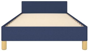 Estrutura de cama c/ cabeceira tecido 80x200 cm azul