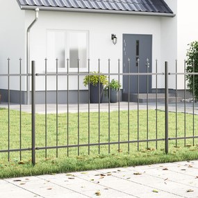 Cerca de Jardim vidaXL com Topo de Lança Cinza 3,4x0,8 m em Aço