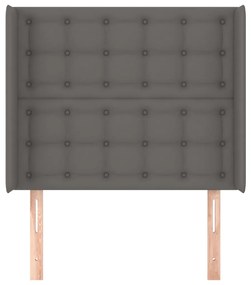Cabeceira cama c/ abas couro artif. 83x16x118/128 cm cinzento