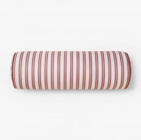 Cilindro Almofada 15x50 Cm Para Jardim Em Tecido Somalia Branco Gardenia - Terracota - Sklum