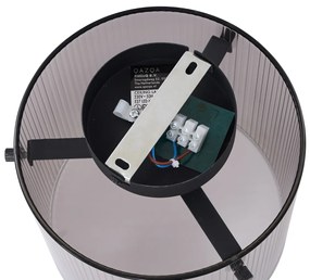 Candeeiro de Teto Art Déco Preto com Vidro Fumê - Laura