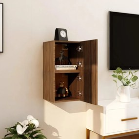 vidaXL Móveis de TV de parede 2pcs 30,5x30x30 cm cor carvalho castanho
