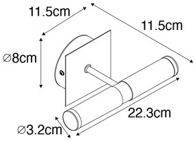 Candeeiro de parede moderno preto IP44 2 luzes - Banheira Moderno