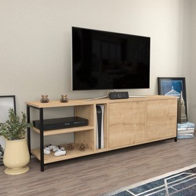 Móvel TV Primrose – Preto Carvalho – 160 cm x 35,3 cm x 50,8 cm