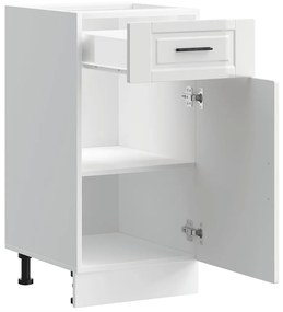Armário base cozinha Porto derivados madeira branco brilhante