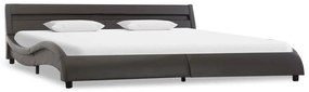 Estrutura de cama c/ LEDs 180x200 cm couro artificial cinzento