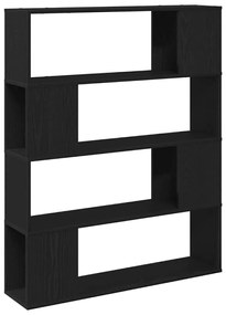 Estante vidaXL Preta Carvalho 100x24x124 cm Madeira de Engenharia