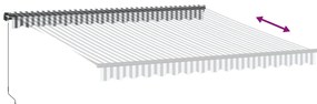 Toldo retrátil manual 400x300 cm antracite e branco