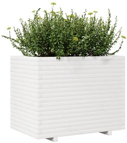 Vaso/floreira de jardim 90x60x72 cm pinho maciço branco