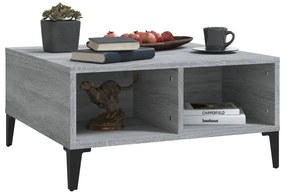 Mesa de centro 60x60x30 cm derivados de madeira cinzento sonoma
