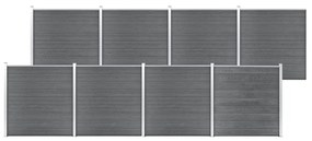 vidaXL Painel de vedação para jardim 1391x186 cm WPC cinzento