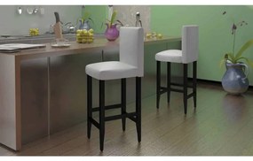 vidaXL Bancos de bar 6 pcs couro artificial branco