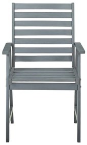 Cadeiras de jantar p/ jardim 3 pcs c/ almofadões acácia maciça