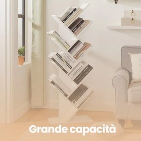 Estante de 9 níveis de pé em forma de árvore, prateleira de canto que poupa espaço 25 x 50 x 141,5 cm Branco