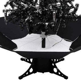 Árvore Natal c/ neve base formato guarda-chuva 170 cm PVC preto