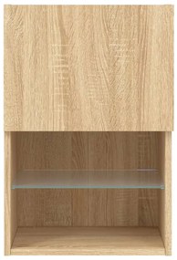 Móvel de TV com luzes LED 40,5x30x60 cm carvalho sonoma