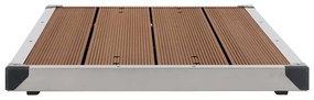 Base chuveiro p/ exterior 110x62 cm WPC aço inoxidável castanho