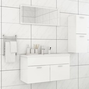 Conj. móveis casa de banho derivados madeira branco brilhante