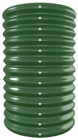 Canteiro elevado jardim 332x40x68 cm aço revestido a pó verde