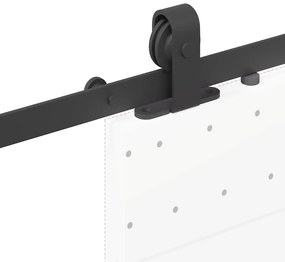 Kit de ferragens para porta deslizante 152,5 cm aço preto