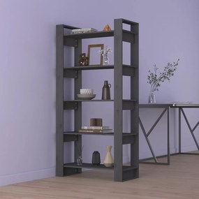 813911 vidaXL Estante/divisória 80x35x160 cm madeira maciça cinza