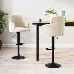 vidaXL Bancos de bar 2 pcs veludo creme