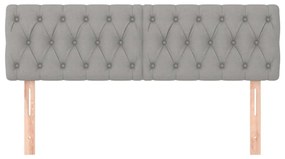 Cabeceira de cama 2 pcs tecido 72x7x78/88 cm cinzento-claro