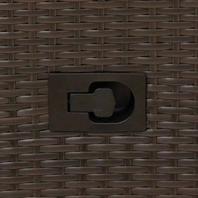 3 pcs conjunto bistrô com almofadões vime PE castanho