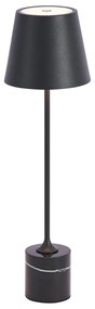 Candeeiro de mesa moderno preto 37cm incl. LED regulável IP54 recarregável - Topi Moderno