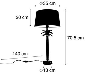 Candeeiro de mesa Art Deco bronze com abajur preto 35 cm - Areka Art Deco