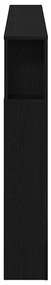 Cabeceira de Armazenamento vidaXL com Luzes LED Carvalho Preto 180x18,