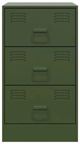 Mesa de cabeceira 34,5x39x62 cm aço verde azeitona