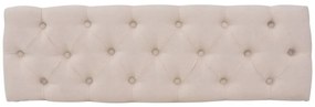Banco em linho e madeira maciça 110x38x48 cm branco nata
