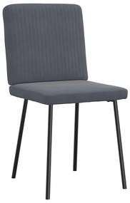 Cadeiras de jantar 2 pcs veludo cinzento-escuro