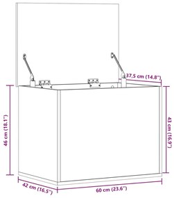 Caixa de arrumação 60x42x46 cm deriv. madeira carvalho sonoma