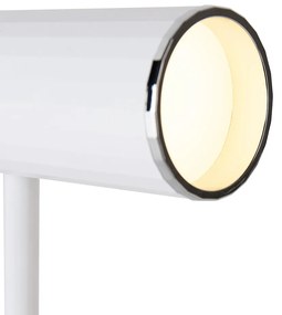 Candeeiro de mesa branco incl. LED regulável em 3 etapas recarregável - Telescópio Moderno