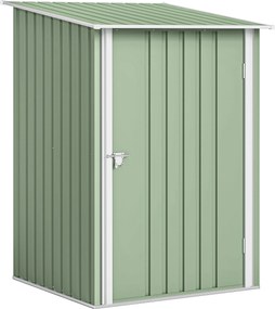 Outsunny Casinha de Jardim Porta-Ferramentas em Aço Galvanizado com Porta, 100x104x160 cm, Verde claro | Aosom Portugal
