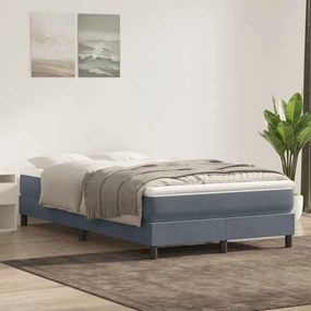 Cama boxspring com colchão 120x220 cm veludo cinzento-escuro