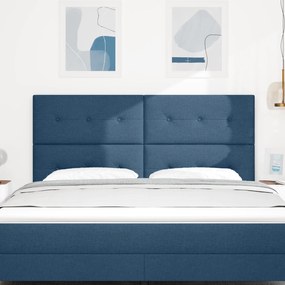 Cabeceira VidaXL Botão Estofada Azul 180 cm Tecido
