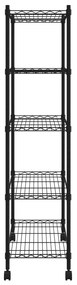 Unidade de 5 prateleiras com rodas 75x35x155 cm 250 Kg preto