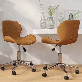 vidaXL Cadeiras de jantar giratórias 2 pcs veludo castanho
