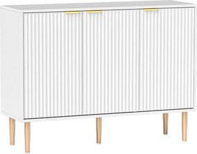 HOMCOM Aparador de Sala de Estar com Prateleira Ajustável Móvel para TV para Quarto Sala de Estar 107x35x80 cm Branco | Aosom Portugal