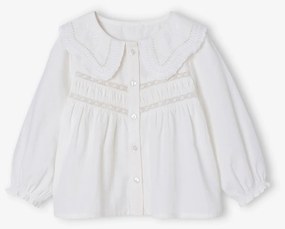 Camisa em popelina, para bebé branco