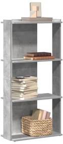 vidaXL Estante 3 camadas betão 60x30x120cm madeira trabalhada cinzento