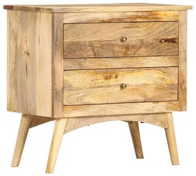 Mesa de cabeceira 65x35x60 cm madeira de mangueira maciça